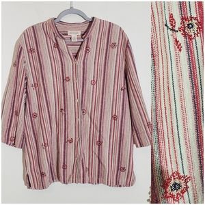 Bechamel Striped Linen Blend Top